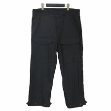 Jun Mikami Pants Black Size: Free nylon Cargo drost Hem Wide Tapered Used BEEG-0
