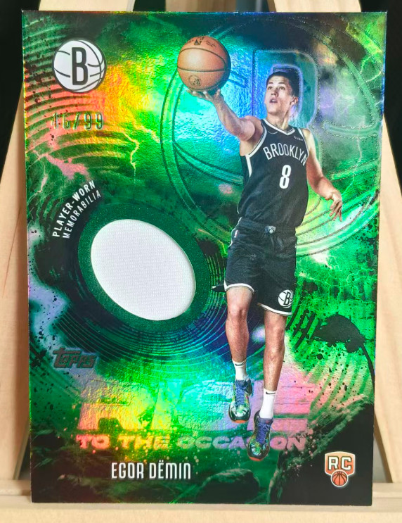 Egor Demin 2025-26 Topps Flagship 46/99 GU Patch Green Rise To The Occasion RC