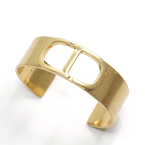 Christian Dior Bracelet Dior Cd Logo Bangle Metal Gold Inner