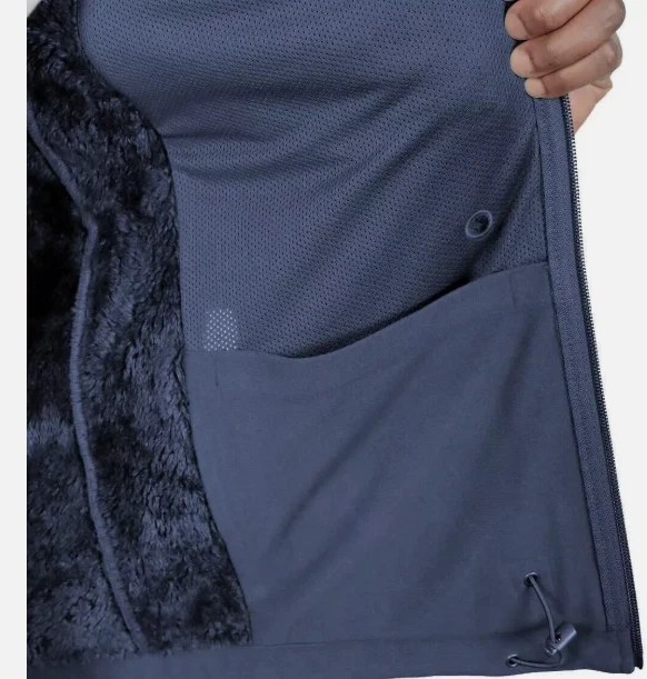 Kirkland Signature Men’s Water-Resistant Fleece Lined Softshell Jacket,Blue XXL