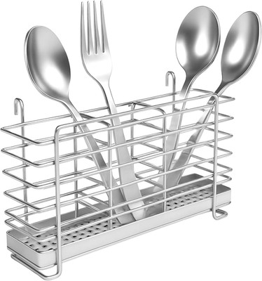 304 Stainless Steel Utensil Holder Drying Rack with Hooks, 2X8.7X5 |