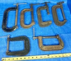 Lot Of 6 Large Vintage C- Clamps Williams Fuller Servess Sizes 3"-6" C CLAMPS