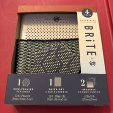 Scotch-Brite 3M Foam Mesh Scrubber Reusable 4 Quick Dry Non-Scratch Scrub Sponge