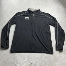 Tasc Performance Pullover Mens L Black Quarter Zip Apex Sweater Bamboo Logo