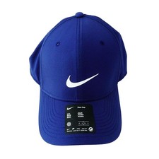 Nike Rise Dri-Fit Performance Tour Swoosh Snapback Blue Golf Cap Hat M / L NWT
