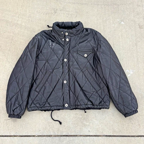 Versace Classic V2 Men's Black Quilted Leather Bomber Jacket Stand-Up Collar video thumbnail
