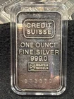Vintage Credit Suisse 1oz Silver Bar #073370