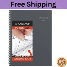 AT-A-GLANCE 2026 Appointment Book Planner, Weekly, 8" x 11", Large, Quarter-H...