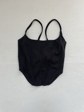Forever 21 Satin Corset Top Medium Black Womens Cropped Slim Wired 165/88A