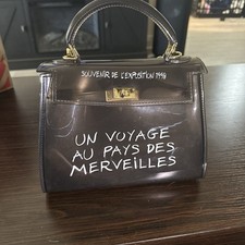 Black Small Satchel Top Handle Turn Lock Detachable Strap Gold Hardware