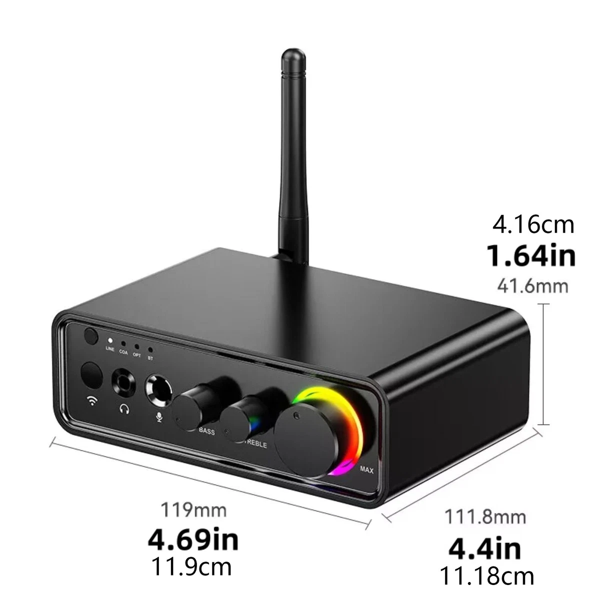 DC12-24V HiFi Digital Stereo Mini Amplifier TPA3116D2 Bluetooth5.3 RCA Headphone