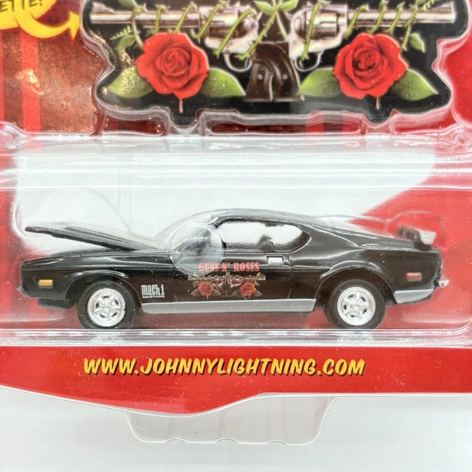 Johnny Lighting Guns n' Roses 1973 Ford Mustang Black Diecast Car Rock Art 2008 - Image 2 of 4