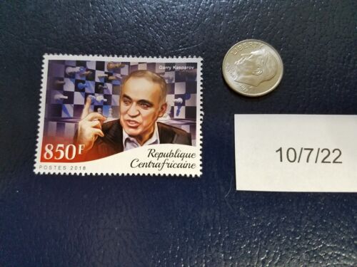 Garry Kasparov Chess Grand Master 2018 Republique Centrafricaine Stamp (d) - Afbeelding 1 van 1