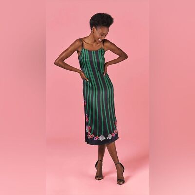 Tucker Stevie Slip Dress black and green floral size S | eBay