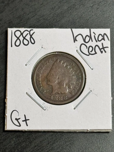1888 Indian Head Cent Penny G+ Good Better Date U.S. 1c Coin (Raw15121)