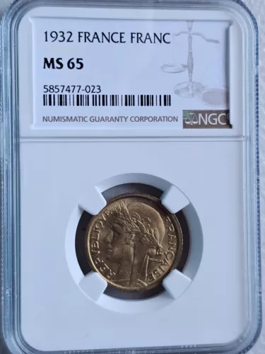France 1 Franc 1932 NGC MS 65