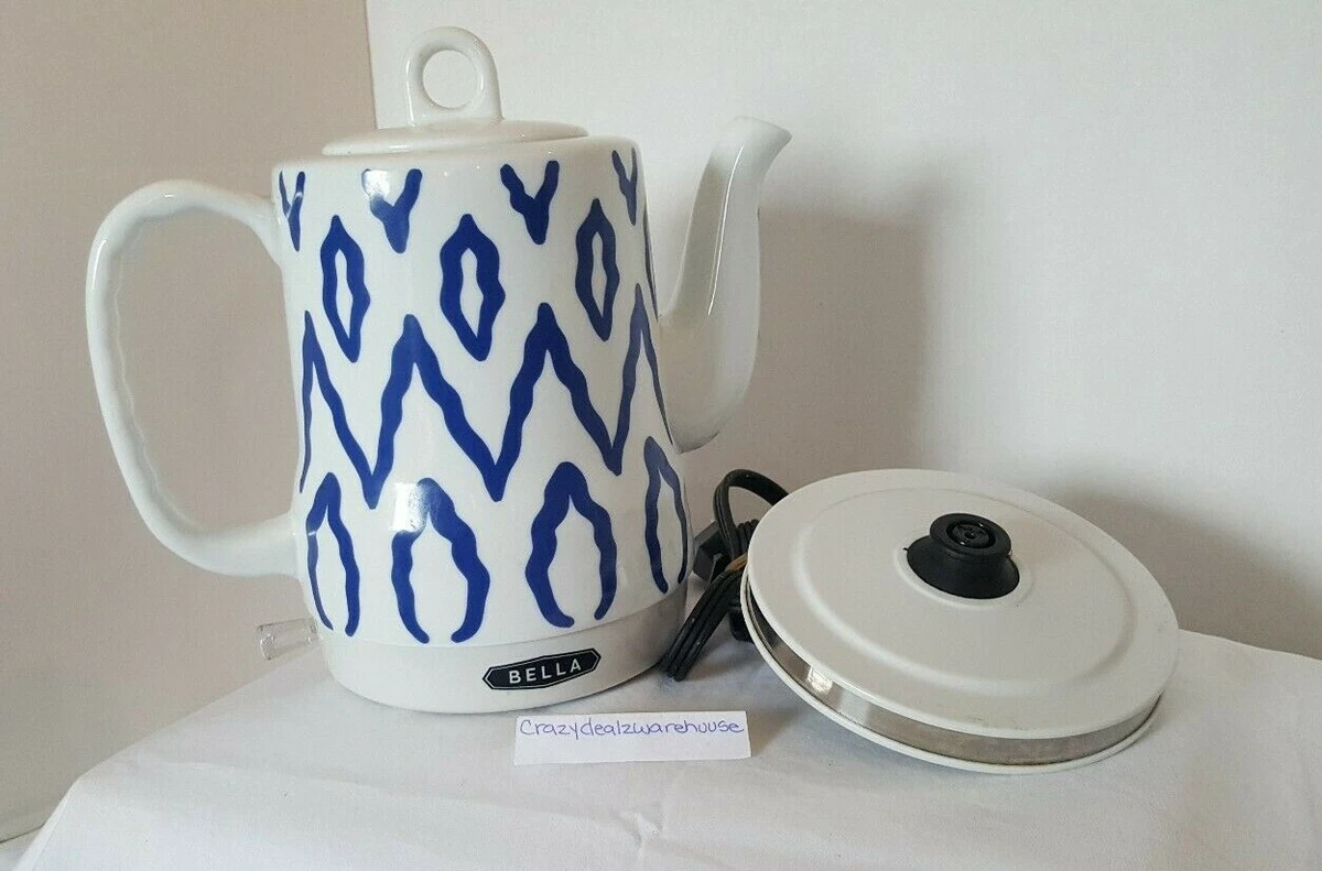 BELLA Blue Aztec 1.2 Lt Electric Ceramic Tea Kettle Detachable