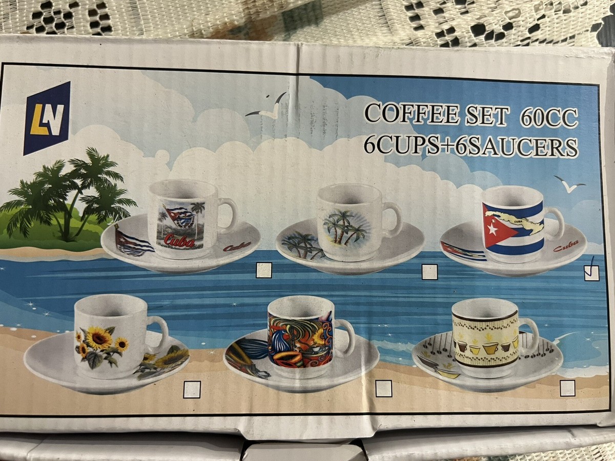 2 oz Cuban Espresso coffee cup set. 12 pc Café Colada. Cubana