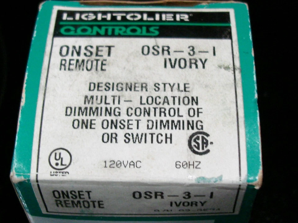 NOVO Lightolier Controls Onset Remote OSR-3-I Marfim Lote de 4 - Imagem 3 de 4