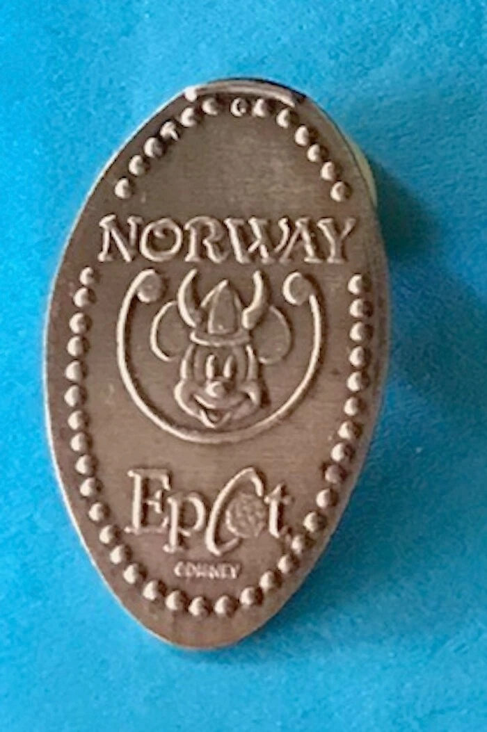 COPPER VIKING MICKEY WEARING HAT NORWAY EPCOT ELONGATED PRESSED PENNY DISNEY