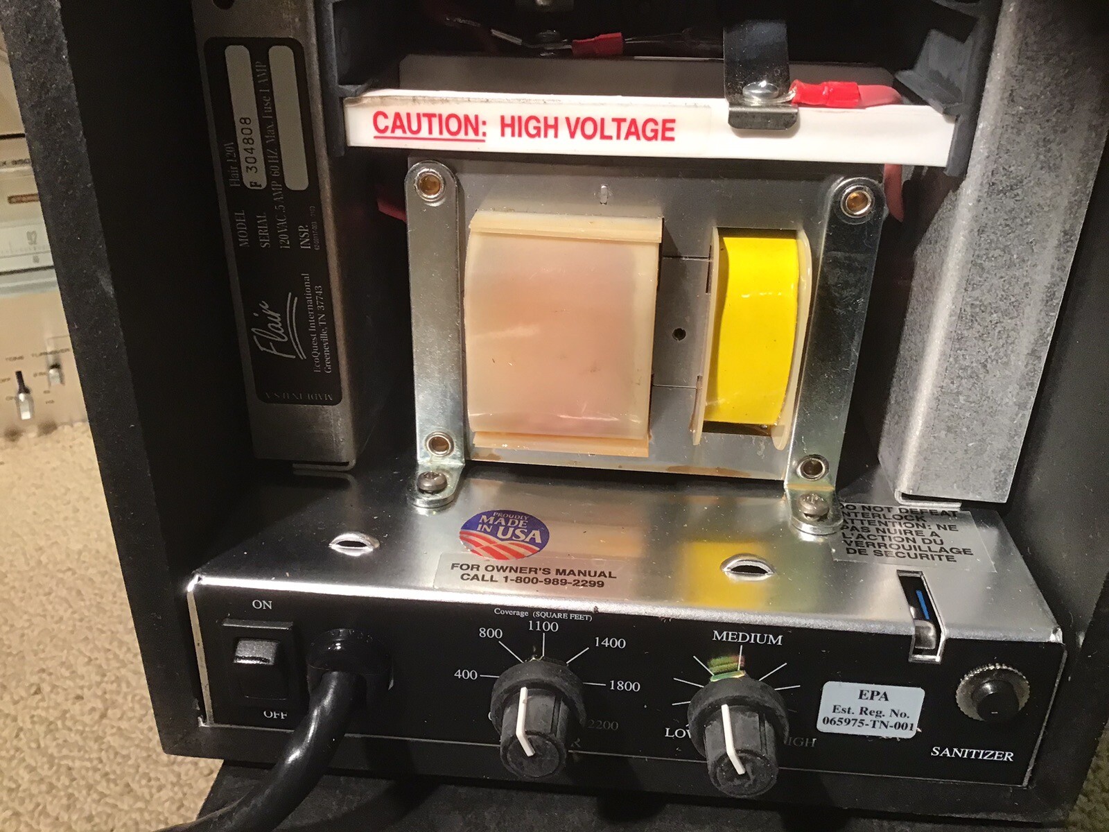 NOS Ecoquest Flair Air Purifier Kills Airborne Viruses Black Quantum