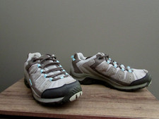 Columbia Pima BL3199-221 Beige/blue Hiking trail leather Shoes Sneakers Size 8