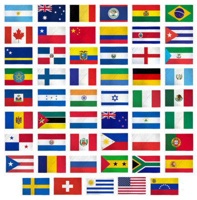 3x5 Flag Set Of 53 Country Countries Polyester Flags 3 X5 Grommets Ebay