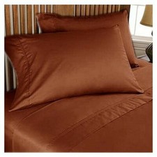 Soft Quality Bedding Collection 1000TC Egyptian Cotton US Sizes Rust/Brick Red