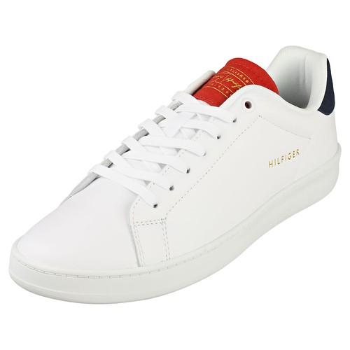 tommy hilfiger clean trainers in white