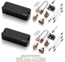 EMG P81 + P85 BLACK SET P-90 STYLE HOUSING PICKUP SHORT SHAFT POTS & WIRING