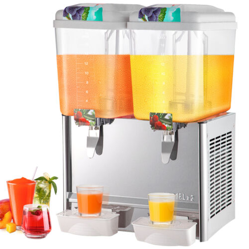 Distributeur commercial de jus de boissons froides VEVOR boisson glacée congelée 9,5 gal 2 réservoirs - Photo 1 sur 12