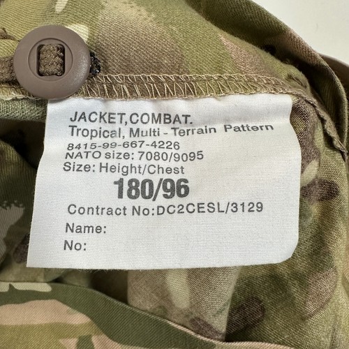 British Army Tropical Military Combat Jacket Mens 180/96 ISAF Camouflage Camo - Picture 10 of 13