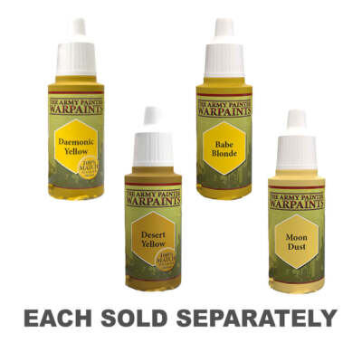 The Army Painter Warpaints Fanatic - Colori Acrilici Gialli E Arancioni 18ml (Demonic Yellow) - Vernici Per Miniature Con Sfera Di Miscelazione E Contagocce