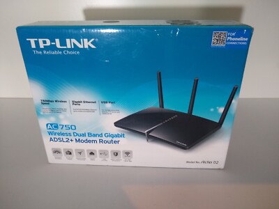 TP-Link Archer D2 AC750 WLAN Dual Band Gigabit ADSL2+ 4-Port Modem Router