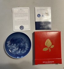 2006 BING & GRONDAHL B&G MOTHER'S DAY MORS DAG BLACK RHINO  & CALF PLATE 6