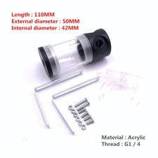 Computer water-cooled acrylic cylindrical water tank 110MM 50MM Side 4 holes