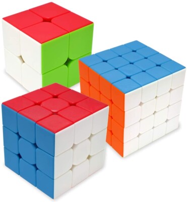 2x2 3x3 4x4 Puzzle Spielzeug Twist Cube Moyu Qiyi 3-teilig aufkleberlose Geschwindigkeit