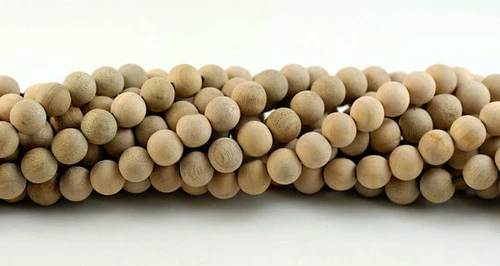 6 mm 108 pezzi perline di mala in legno di sandalo indiano aromatico naturale rotonde (90182442-391) - Foto 4 di 4