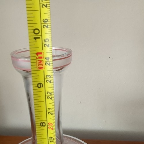 Vintage Mid Century Pink Striped Opaque Glass Decanter VGC 28cm Tall Inc Stopper - Picture 13 of 14