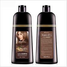 500ml Permanent Hair Color Shampoo for Gray Hair Instant Herbal Hair Dye Shampoo