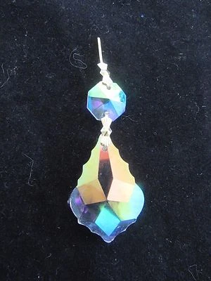 10 AB AAA CUT LEAD CRYSTALS PRISM CHANDELIER PARTS 2 " FRENCH SILVER