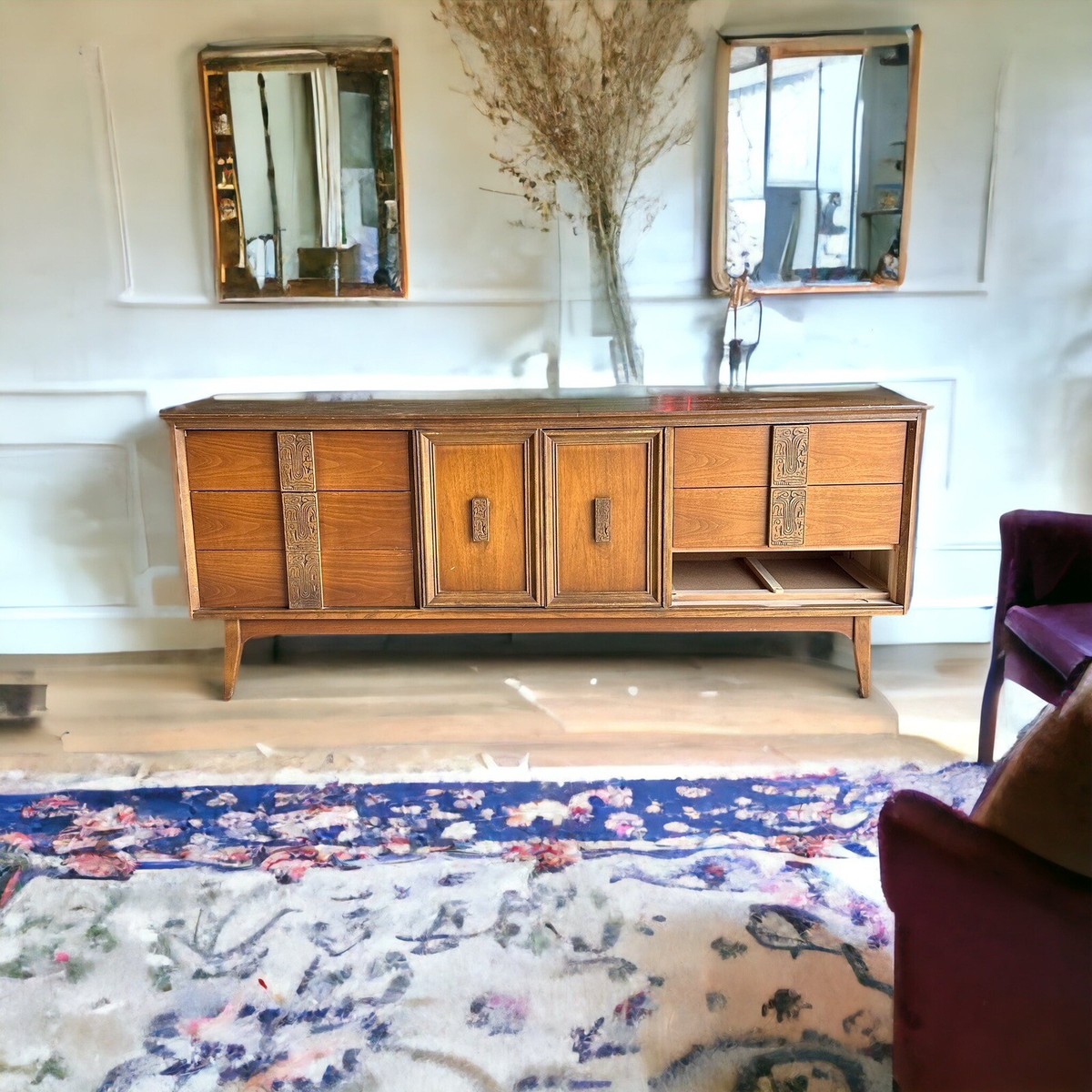 Bassett Furniture Mayan Dresser Credenza Mid Century Modern