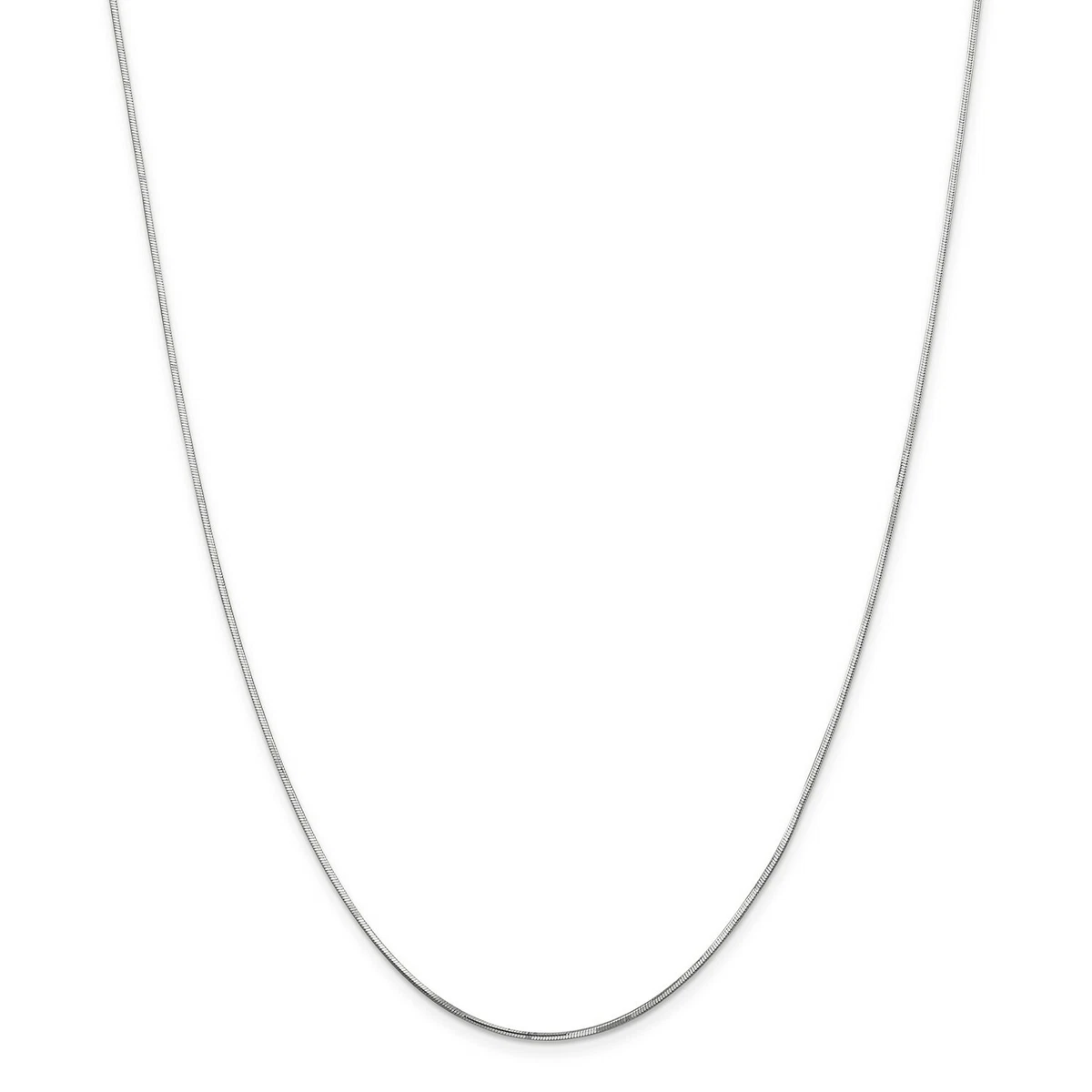 14k White Gold 1.2mm Diamond Cut Octagonal Snake Chain w Lobster Clasp 16
