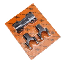 CNC Cut Black Softail Dyna Road King FLH 1 1/4" Handlebar Risers Kit for Harley 