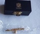 Flute Brooch, Gold Brass, Musical Instrument, Mini Brooch 