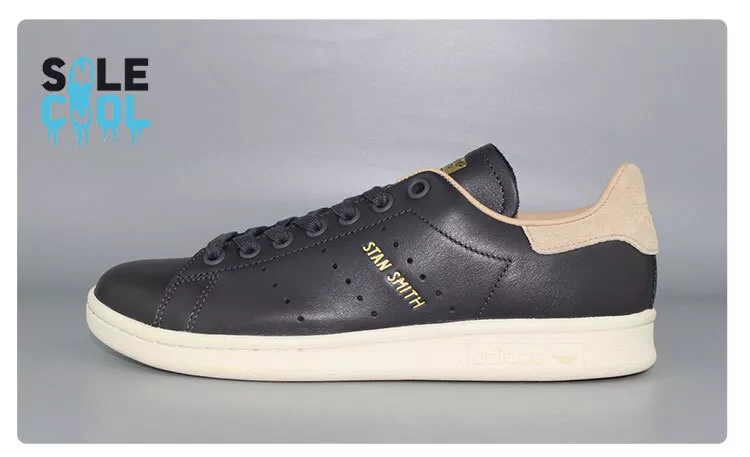 Adidas Originals W Stan Smith Black GOLD Khaki Off White Shoes