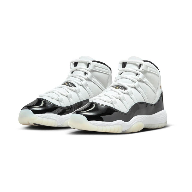 BOYS GRADE SCHOOL AIR JORDAN 11 RETRO WHITE GOLD BLACK 378038 170 SIZE 4