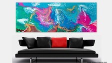 WEISE XXL Acryl BILD Abstrakt Gemälde Leinwand 60x160cm auf Keilrahmen Nr. 1/24