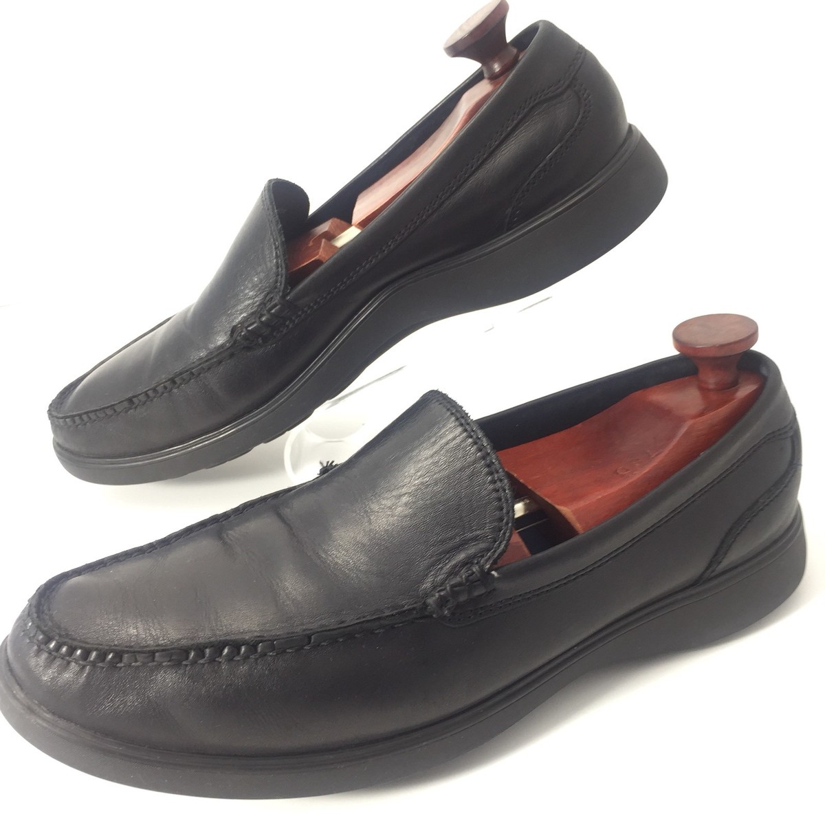 Cole Haan Mens Sutton Place Black Venetian Leather Shoes 