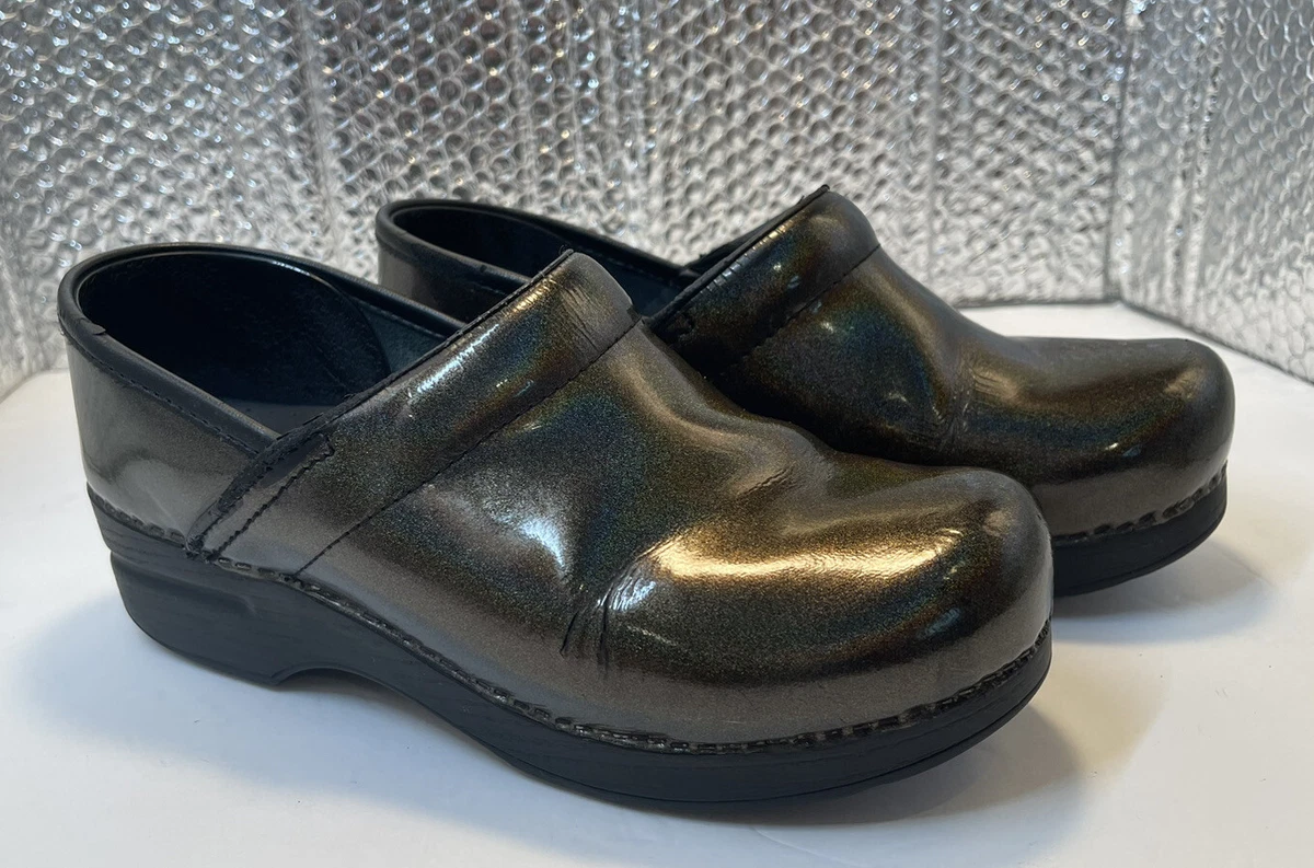 Dansko Professional Grey Prism Patent Clogs Glitter Women s Shoes EU 38